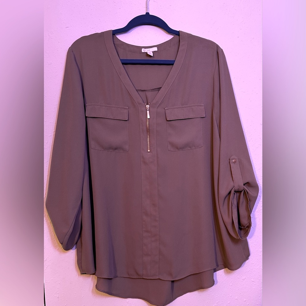 C est 1946 Army Green Hi-Lo Blouse - XL